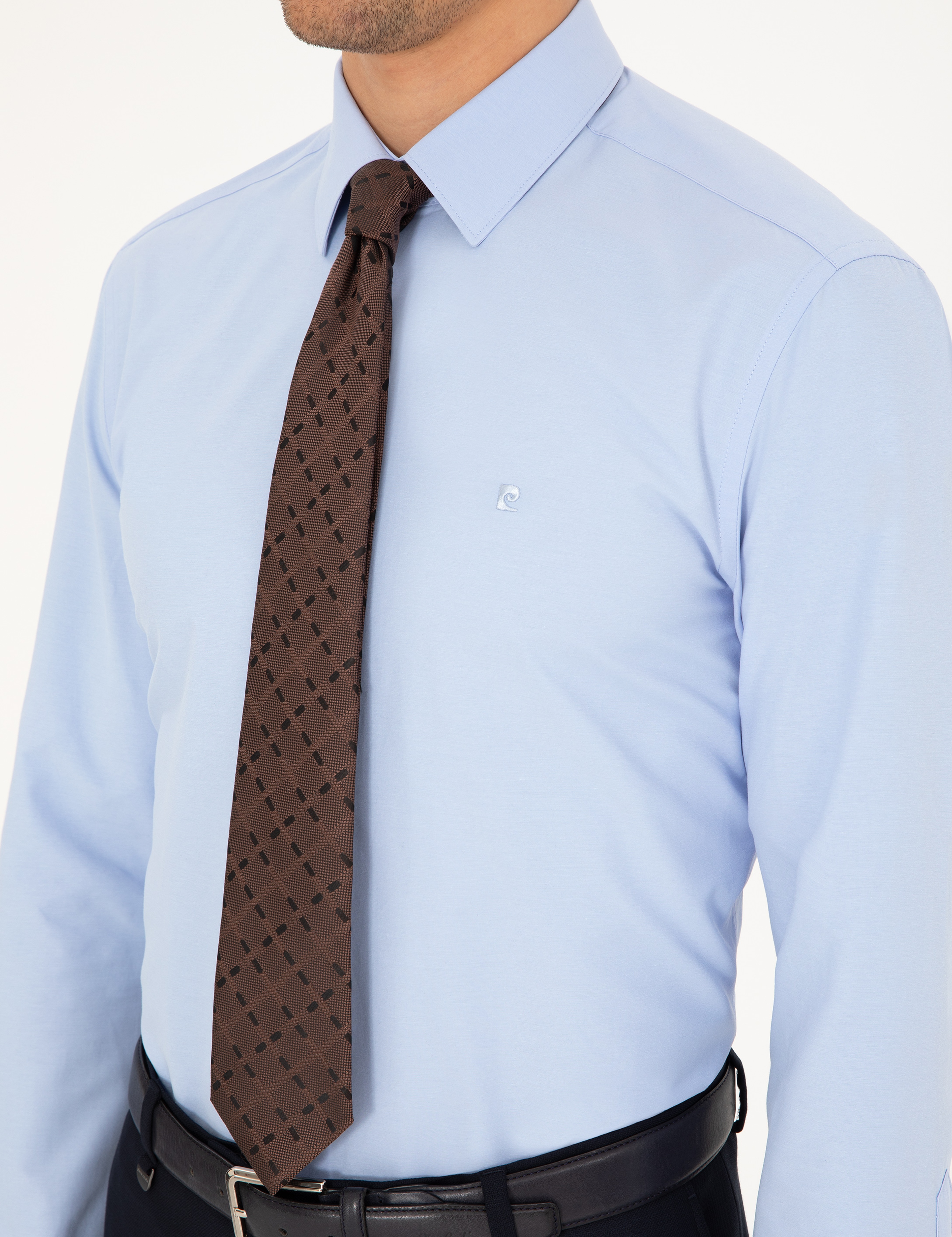Mavi Slim Fit Uzun Kollu Basic Gömlek - Image 7