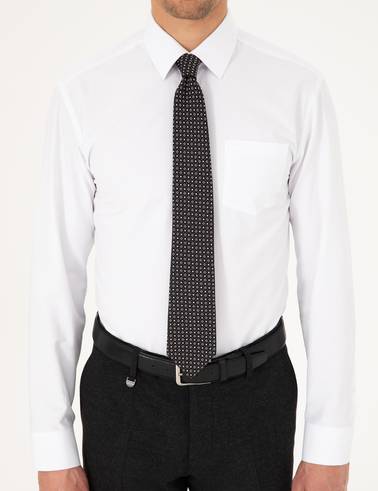Beyaz Regular Fit Uzun Kollu Basic Gömlek