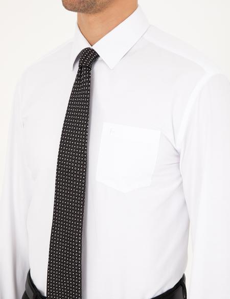 Beyaz Regular Fit Uzun Kollu Basic Gömlek - 50292551001