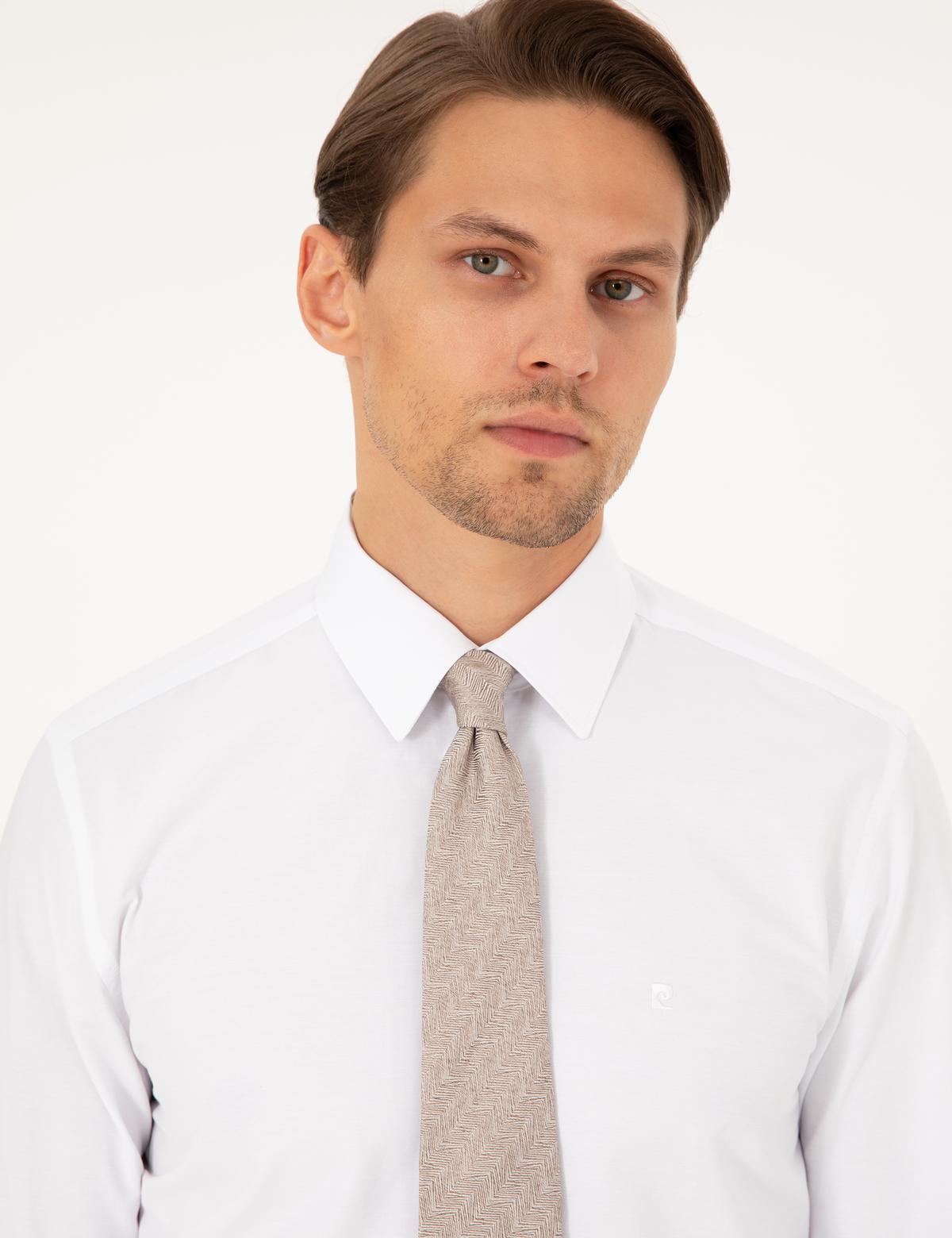 Beyaz Slim Fit Uzun Kollu Basic Gömlek - 50292552014