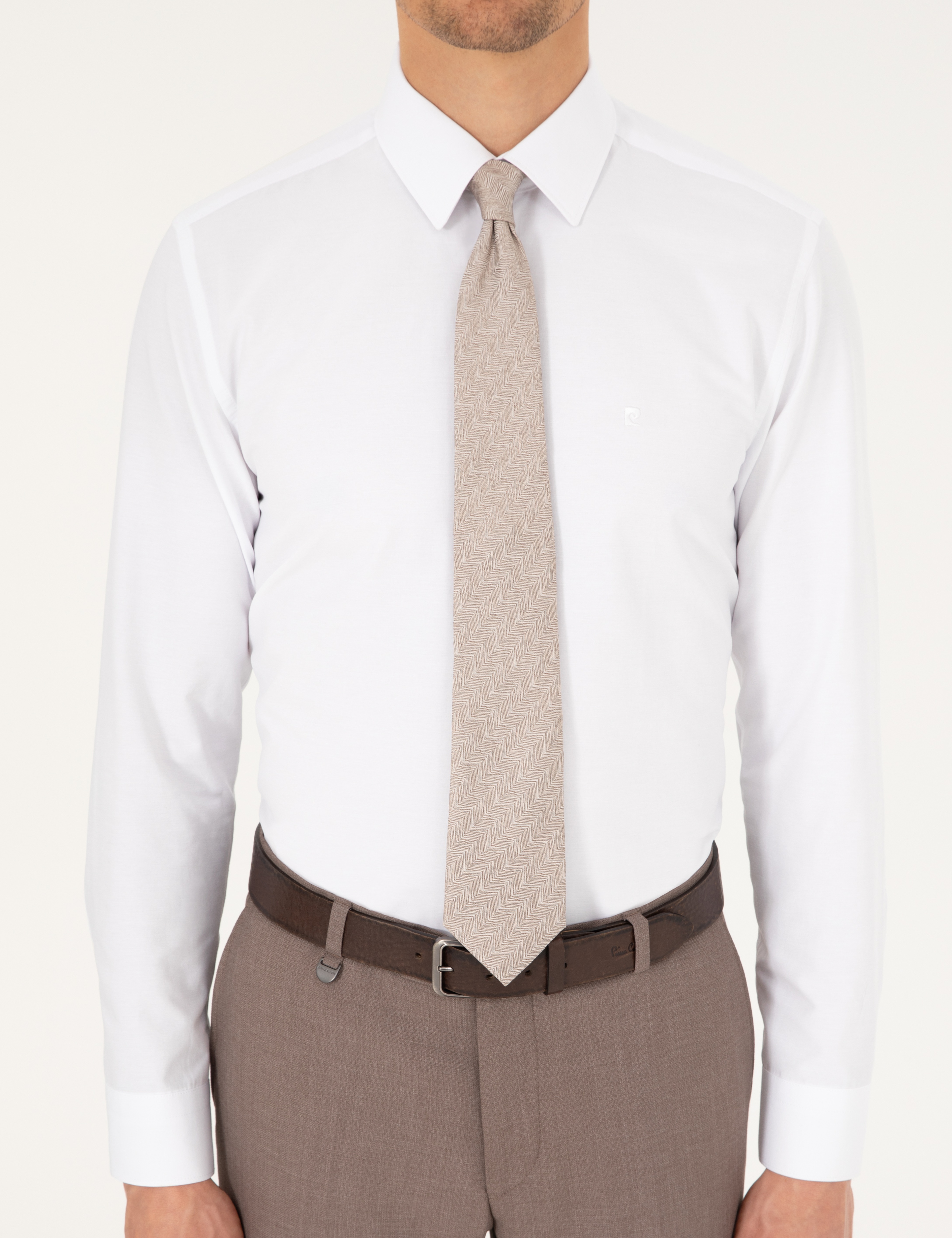 Beyaz Slim Fit Uzun Kollu Basic Gömlek - Image 6