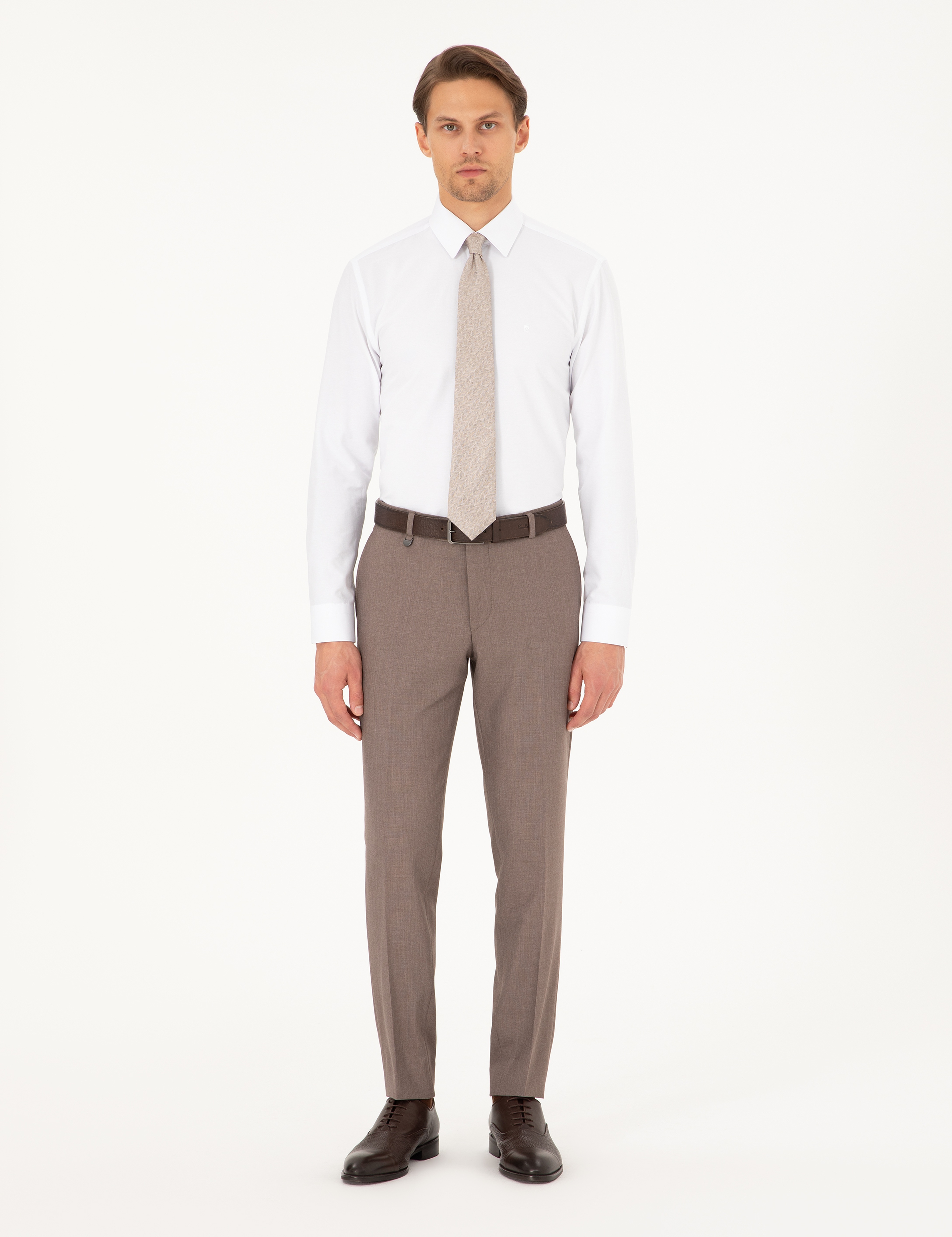 Beyaz Slim Fit Uzun Kollu Basic Gömlek - Image 4