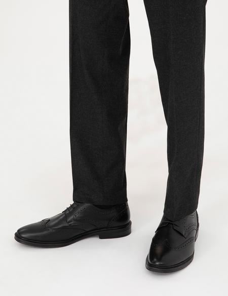 Siyah %100 Deri Klasik Ayakkabı - 50298520004