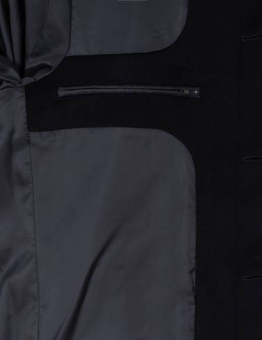 Lacivert Slim Fit Yün Karışımlı Kaşe Kaban