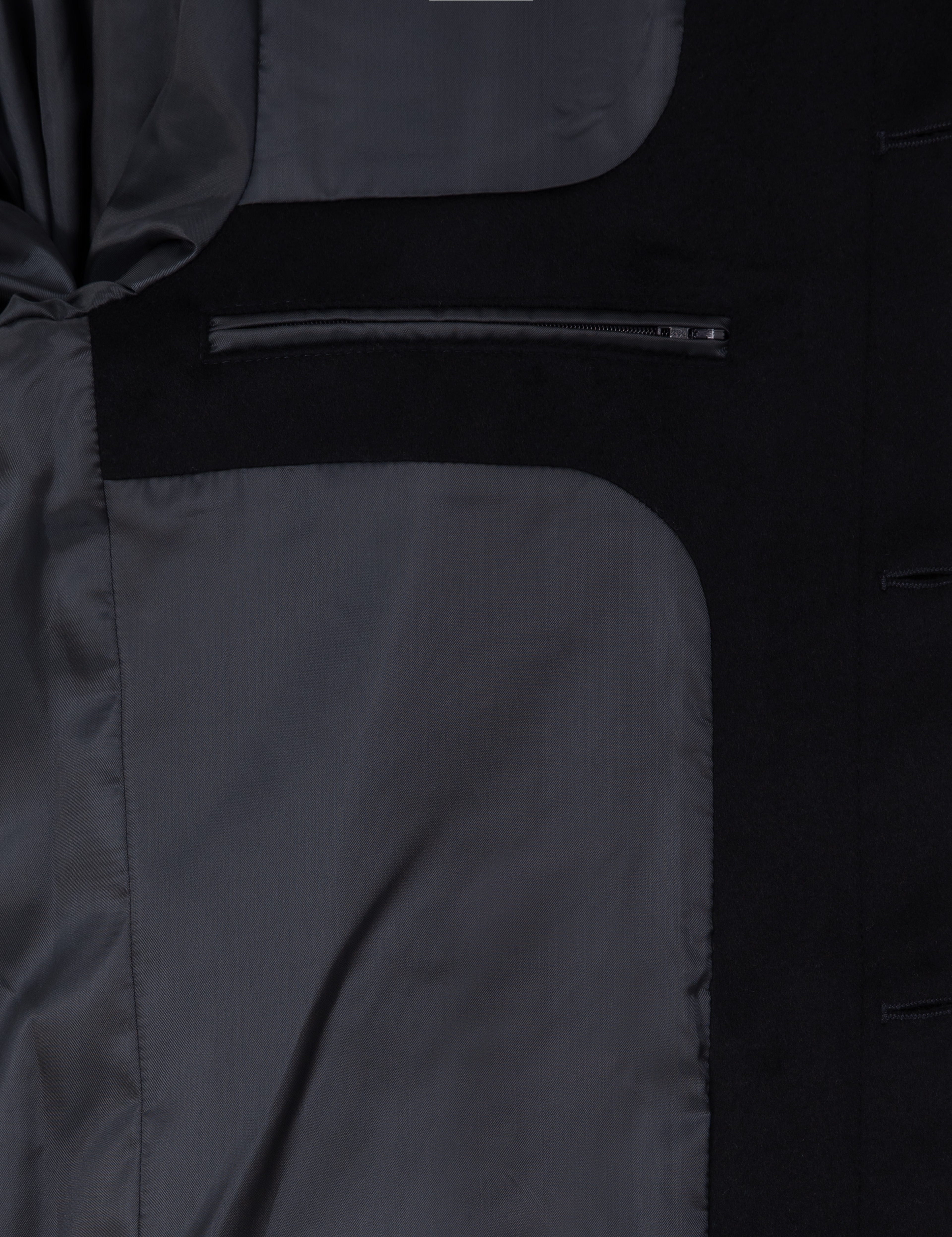 Lacivert Slim Fit Yün Karışımlı Kaşe Kaban - Image 6