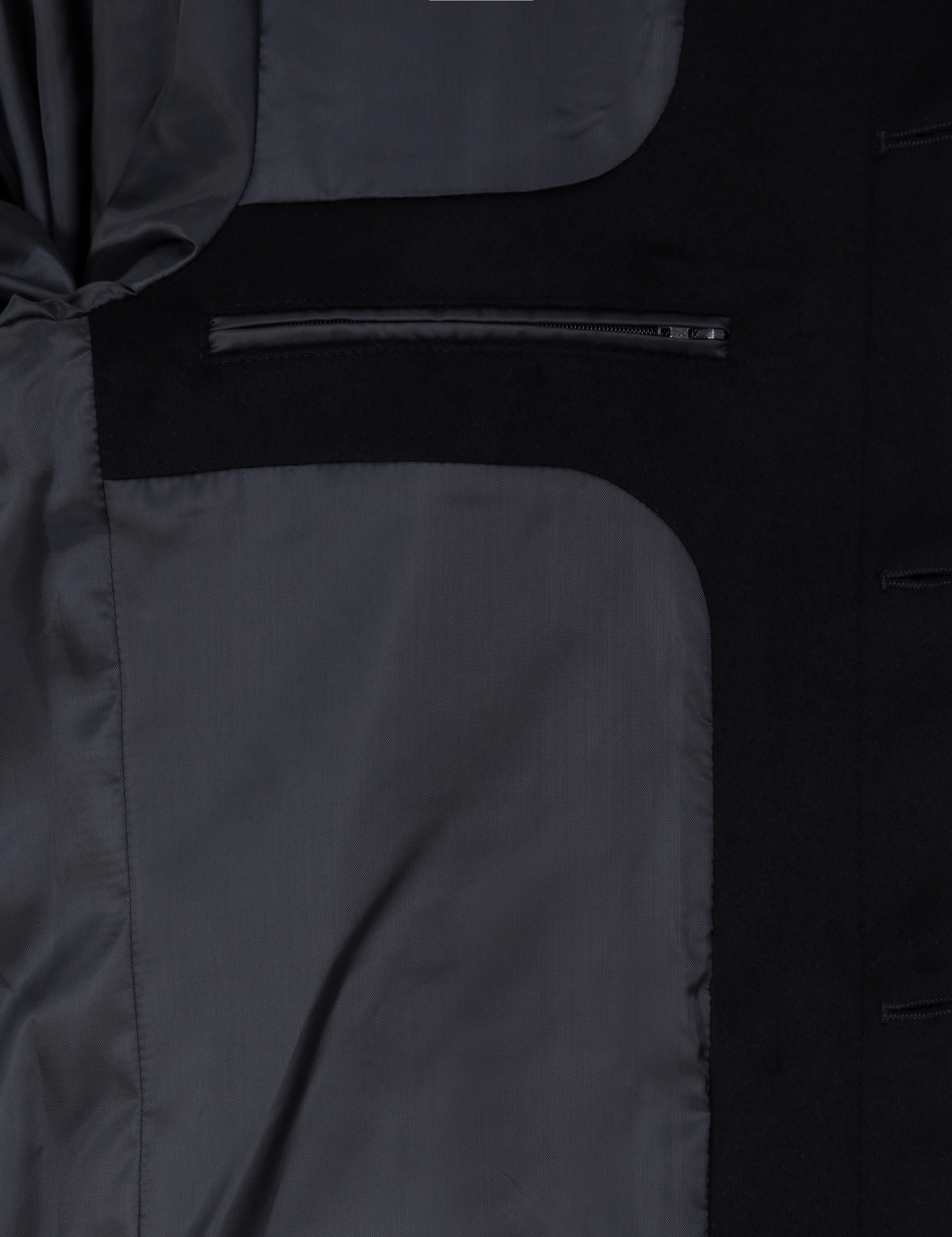Lacivert Slim Fit Yün Karışımlı Kaşe Kaban