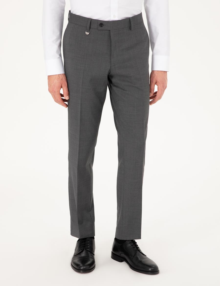 Füme Slim Fit Yün Kumaş Pantolon