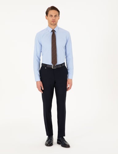Lacivert Ex. Slim Fit Kumaş Pantolon