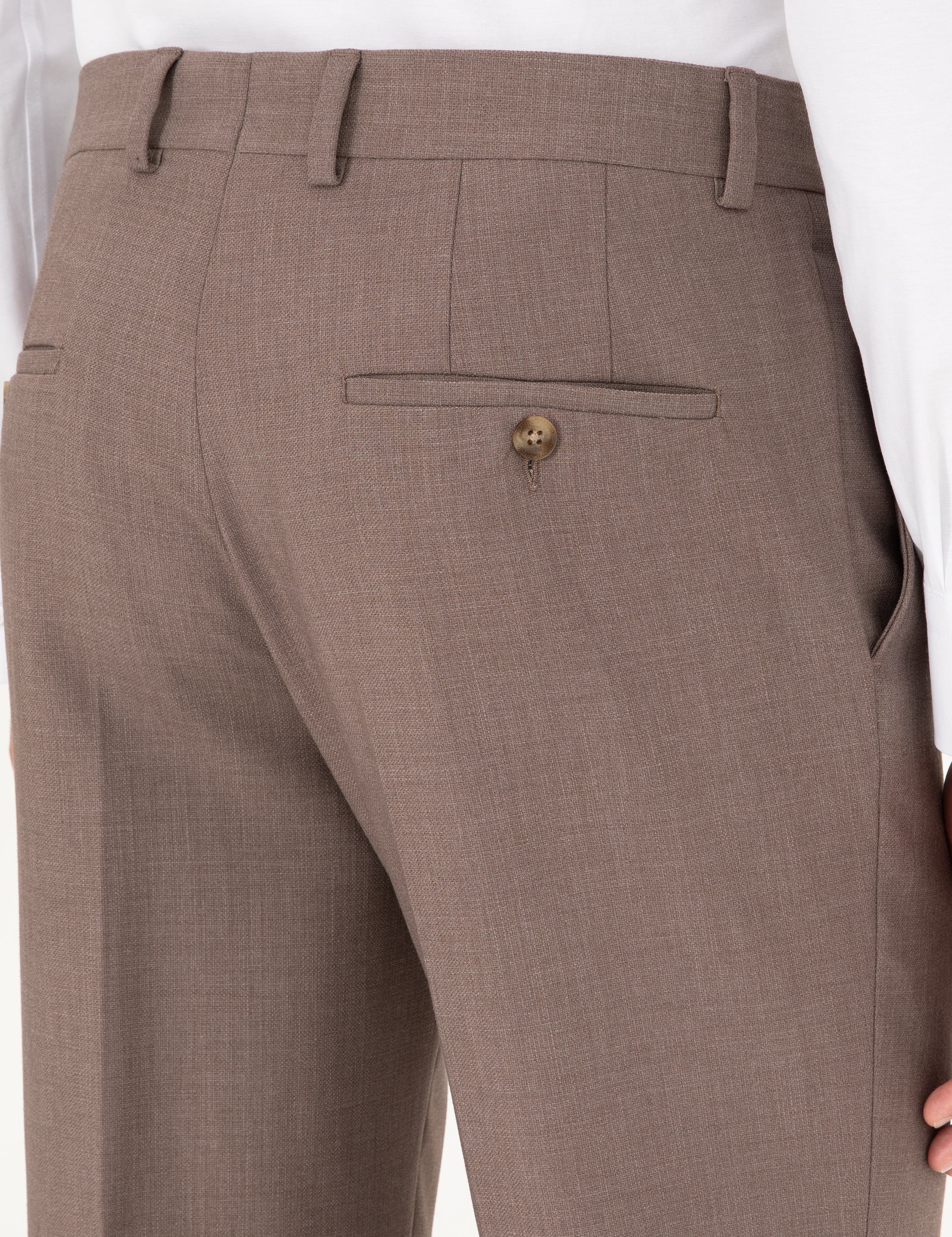 Açık Kahverengi Ex. Slim Fit Kumaş Pantolon - Image 6