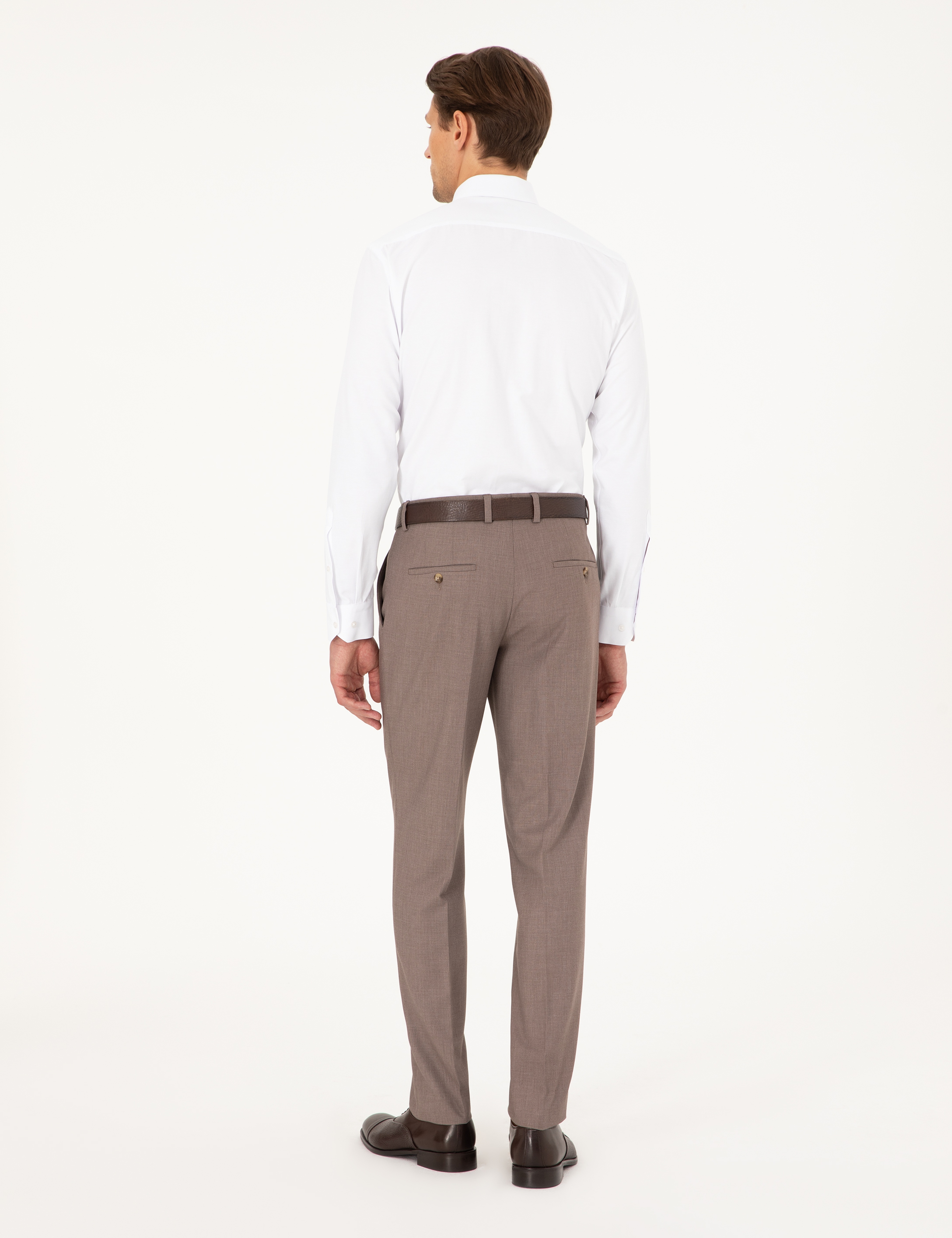 Açık Kahverengi Ex. Slim Fit Kumaş Pantolon - Image 4