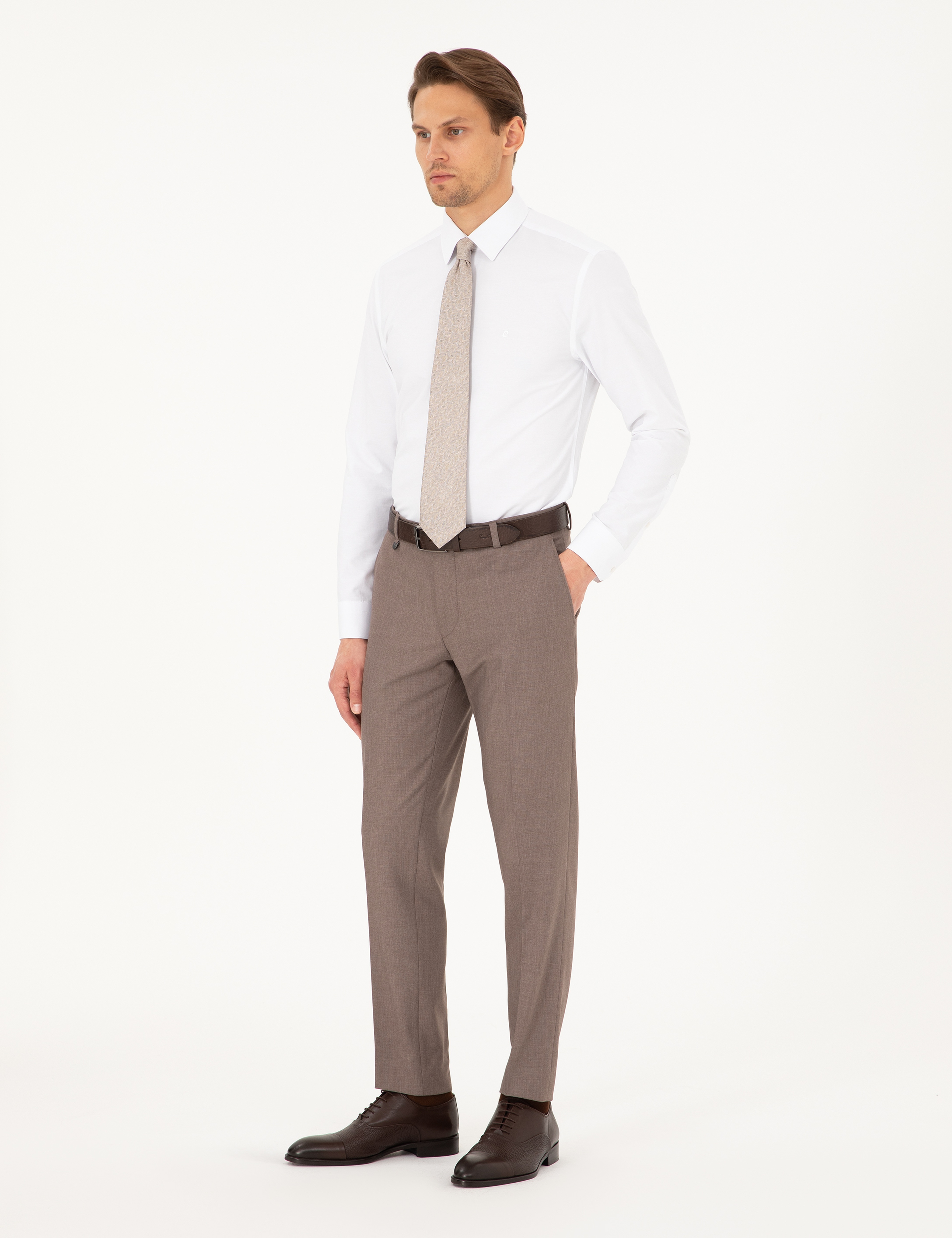 Açık Kahverengi Ex. Slim Fit Kumaş Pantolon - Image 1