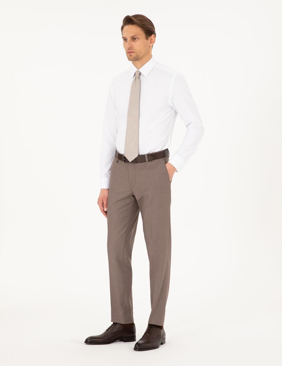 Açık Kahverengi Ex. Slim Fit Kumaş Pantolon