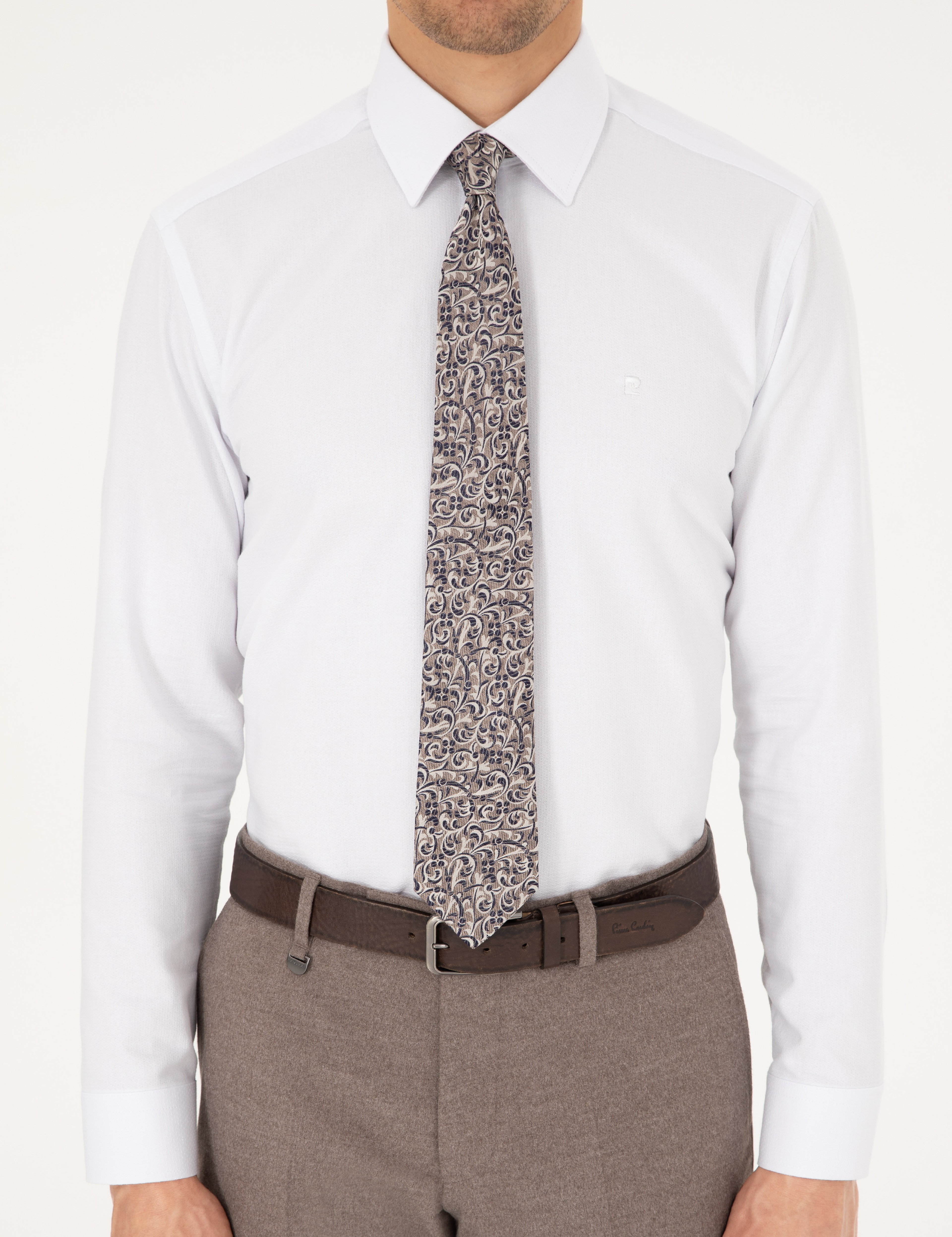 Beyaz Regular Fit Uzun Kollu Gömlek - Image 6
