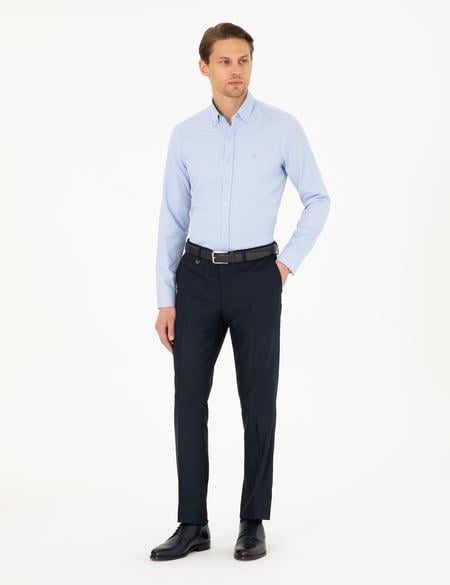 Açık Mavi Slim Fit Uzun Kollu Gömlek - 50297998071