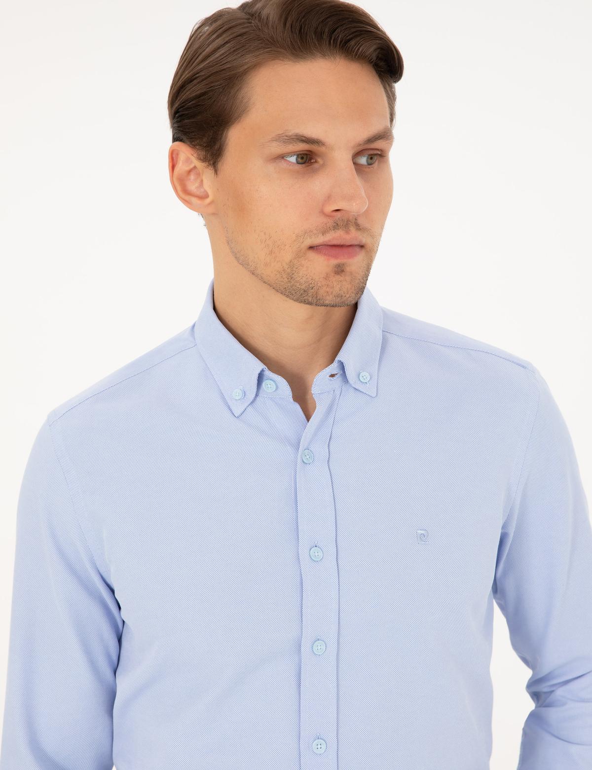 Açık Mavi Slim Fit Uzun Kollu Gömlek - 50297998071