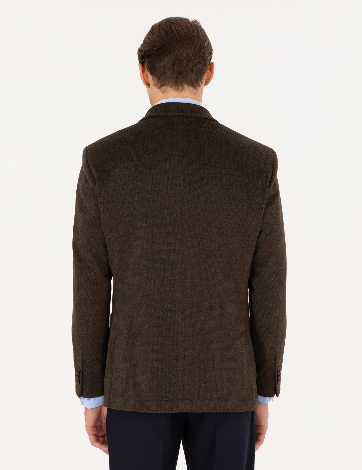 Kahverengi Slim Fit Ceket - 50296044080