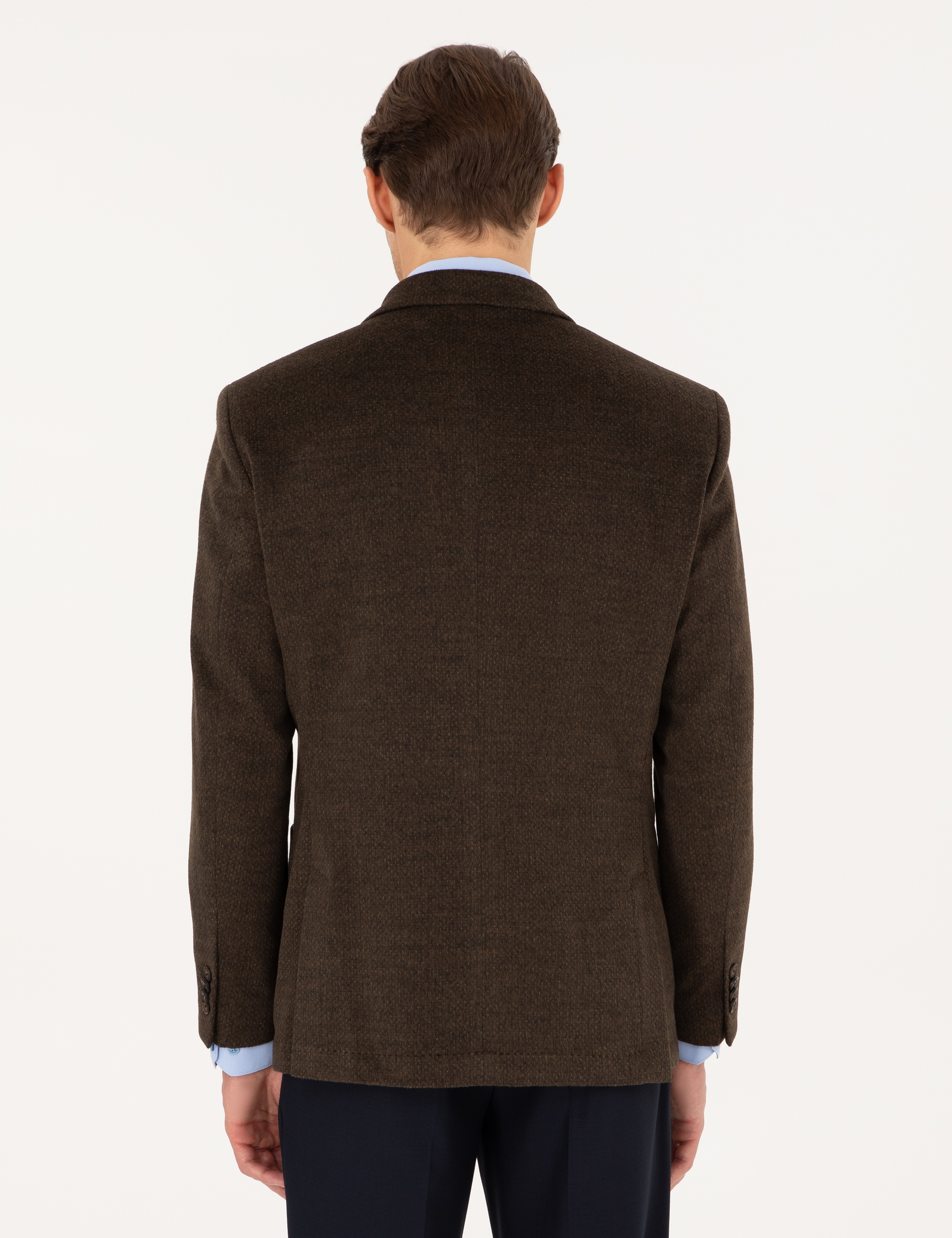 Kahverengi Slim Fit Ceket - Image 5