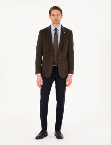 Kahverengi Slim Fit Ceket
