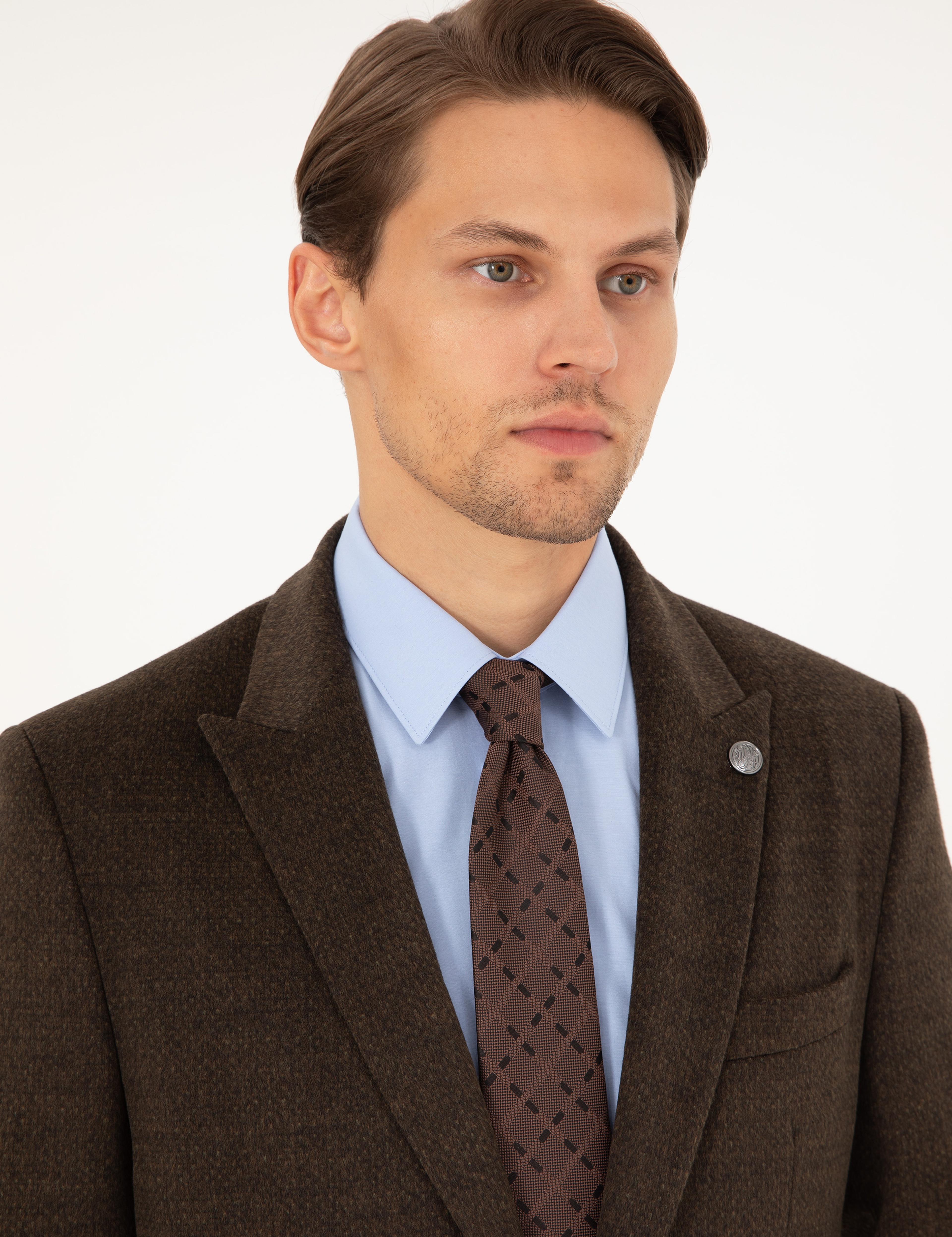 Kahverengi Slim Fit Ceket - Image 2