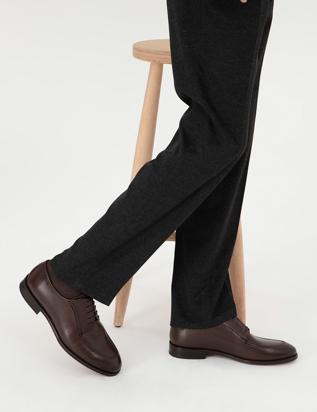 Kahverengi %100 Deri Klasik Ayakkabı - 50295849010