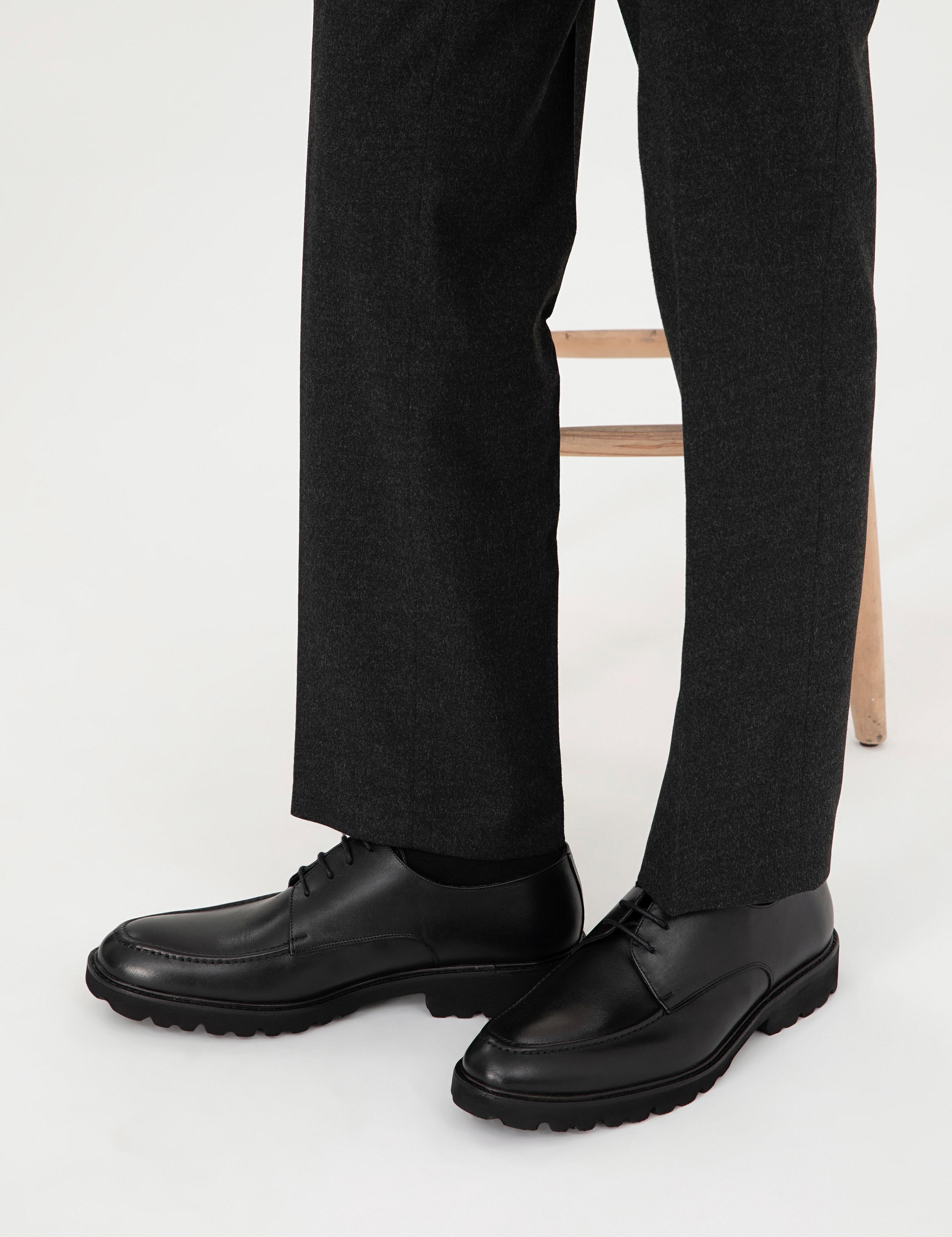 Siyah %100 Deri Casual Ayakkabı