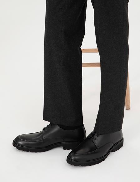 Siyah %100 Deri Casual Ayakkabı - 50298532004