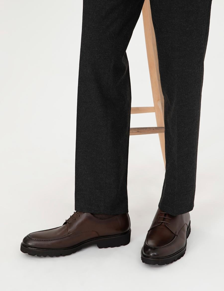 Kahverengi %100 Deri Casual Ayakkabı