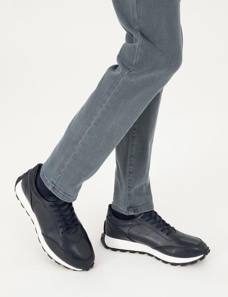 Lacivert %100 Deri Casual Ayakkabı - 50298536012