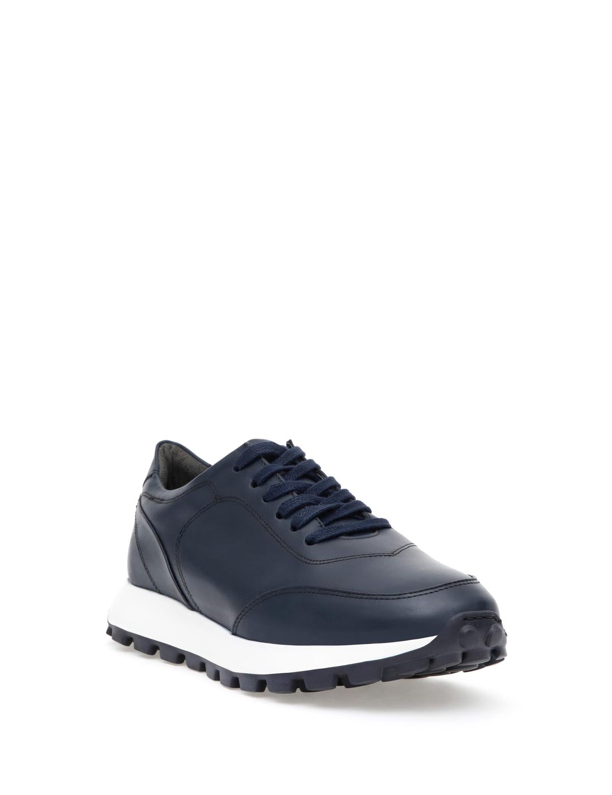 Lacivert %100 Deri Casual Ayakkabı - 50298536012