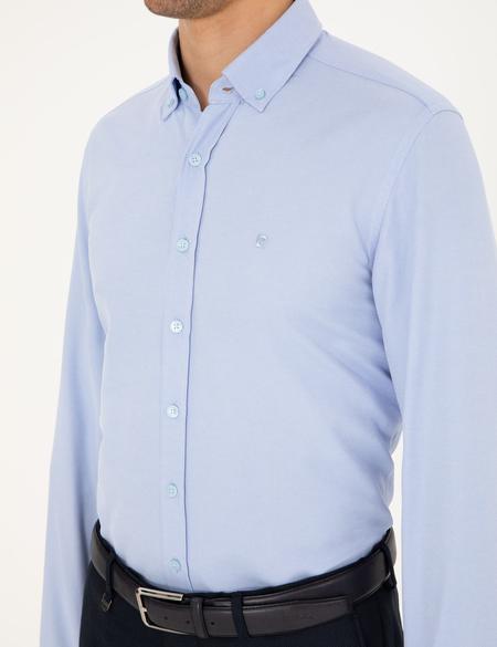 Açık Mavi Slim Fit Uzun Kollu Gömlek - 50297998071
