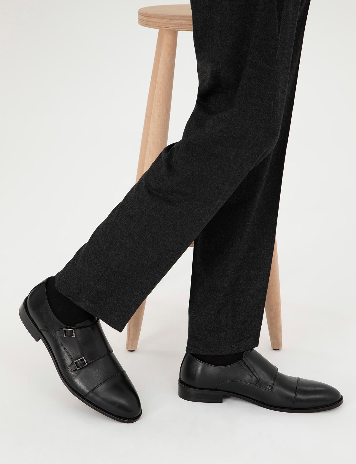 Siyah %100 Deri Klasik Ayakkabı - 50298531002