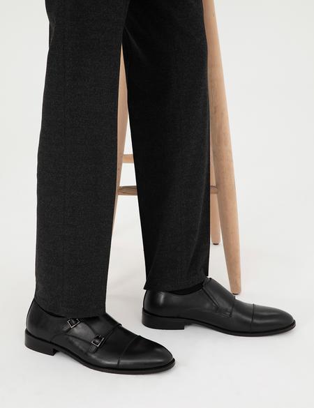 Siyah %100 Deri Klasik Ayakkabı - 50298531002