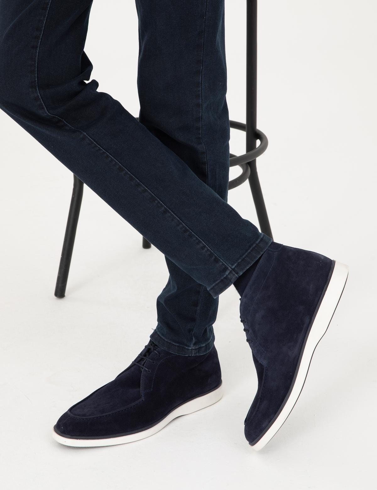 Lacivert %100 Deri Casual Ayakkabı - 50298522011