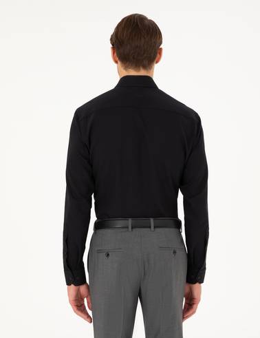 Siyah Regular Fit Uzun Kollu Gömlek