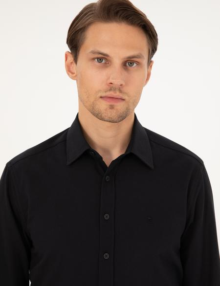 Siyah Regular Fit Uzun Kollu Gömlek - 50292309018