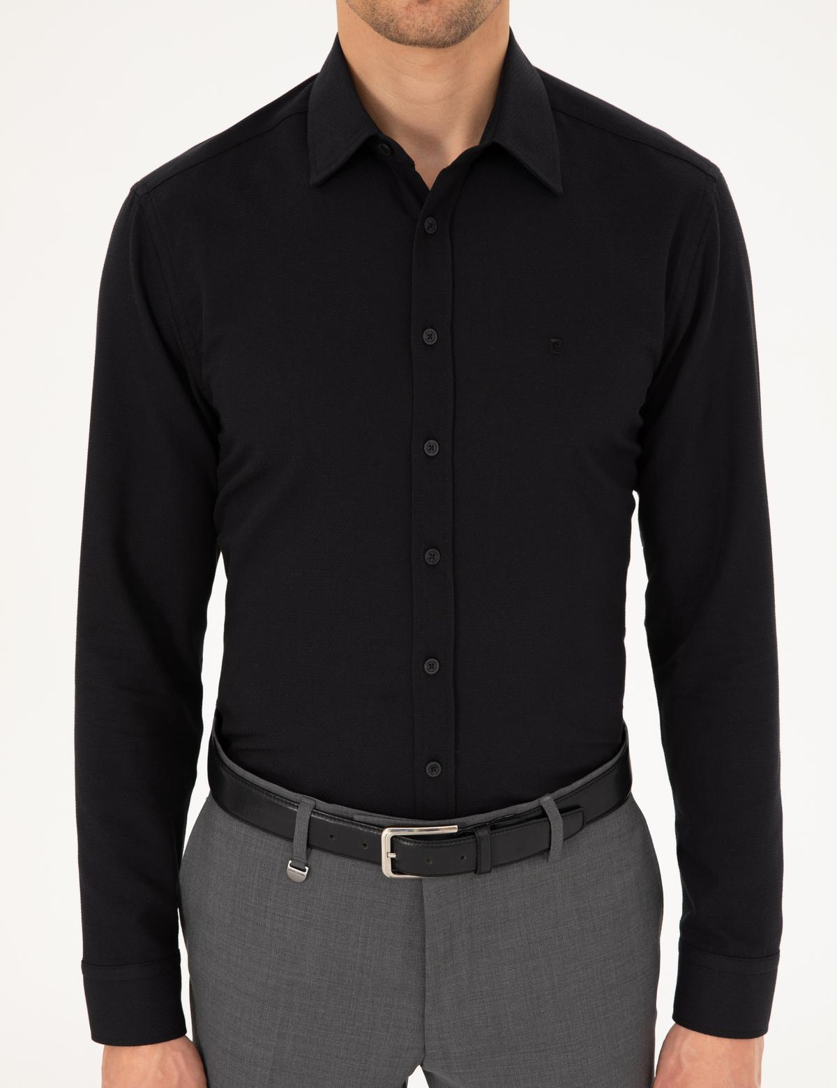 Siyah Regular Fit Uzun Kollu Gömlek - 50292309018