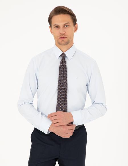 Açık Mavi Regular Fit Uzun Kollu Basic Gömlek - 50298003005