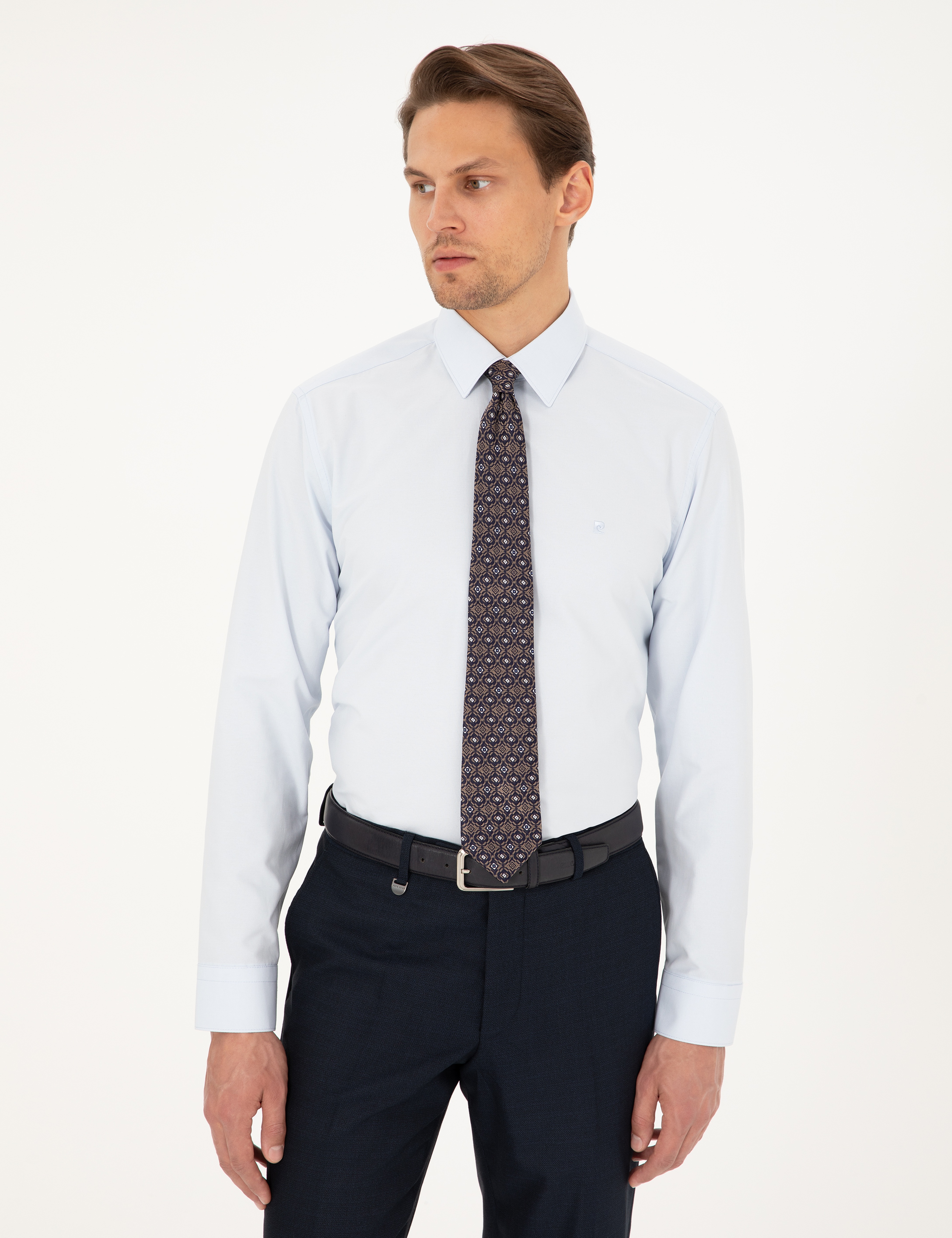 Açık Mavi Regular Fit Uzun Kollu Basic Gömlek - Image 3