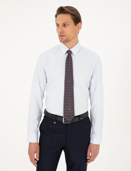 Açık Mavi Regular Fit Uzun Kollu Basic Gömlek - 50298003005