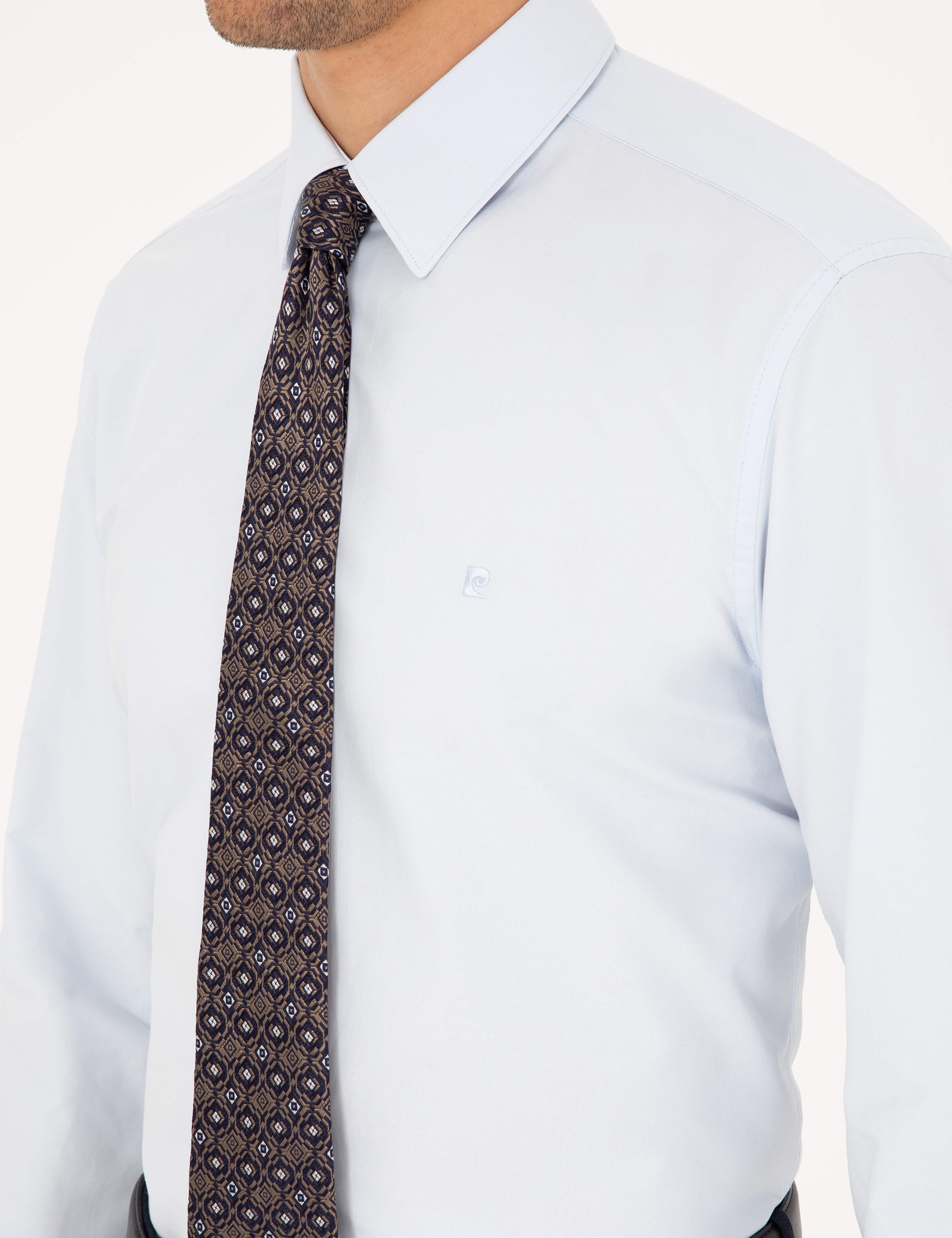 Açık Mavi Regular Fit Uzun Kollu Basic Gömlek - Image 7