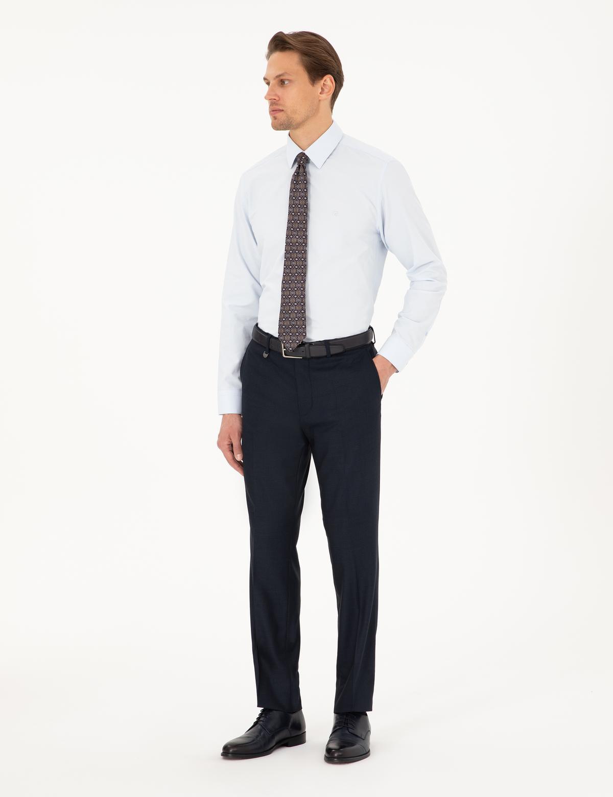 Açık Mavi Regular Fit Uzun Kollu Basic Gömlek - 50298003005