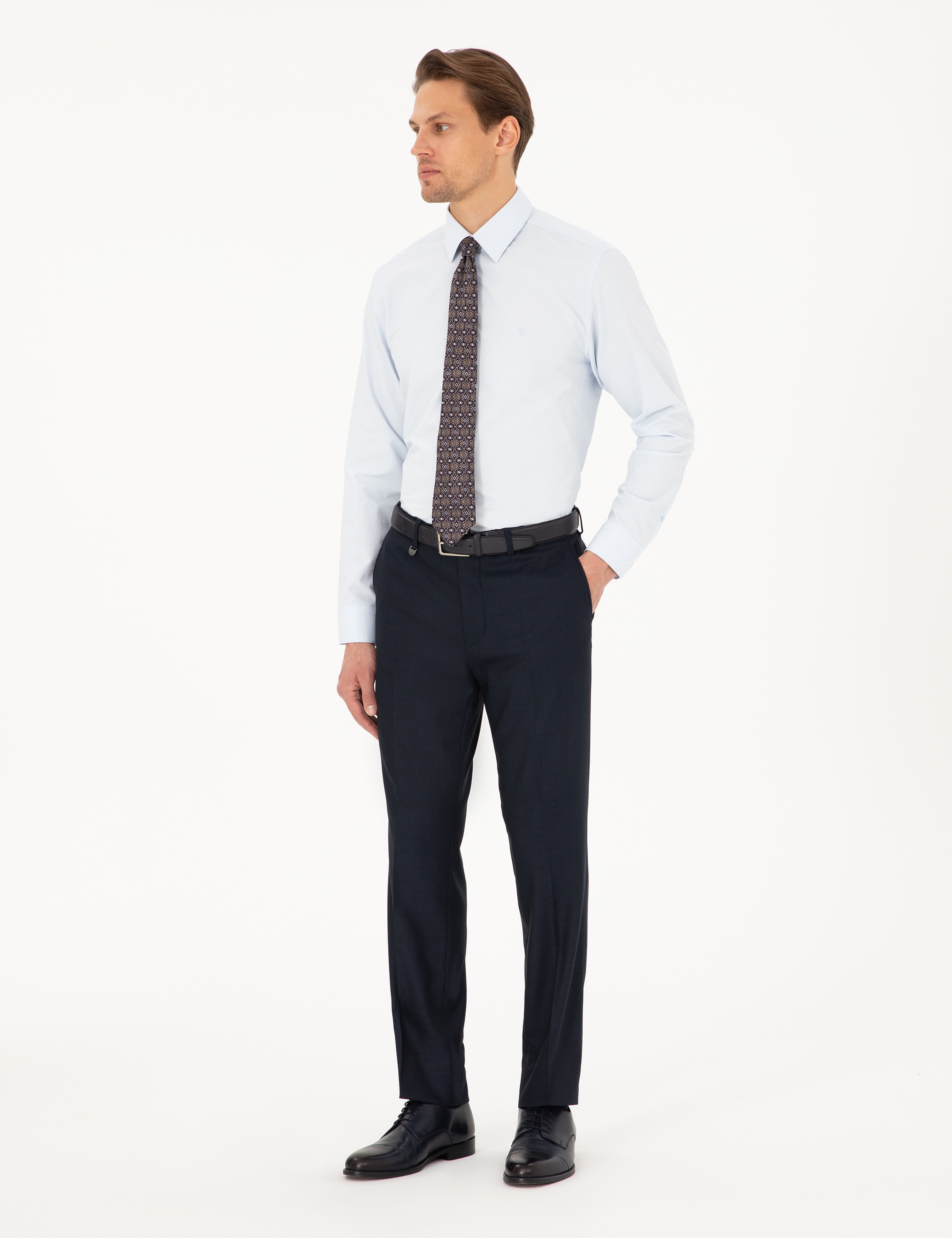 Açık Mavi Regular Fit Uzun Kollu Basic Gömlek - Image 4