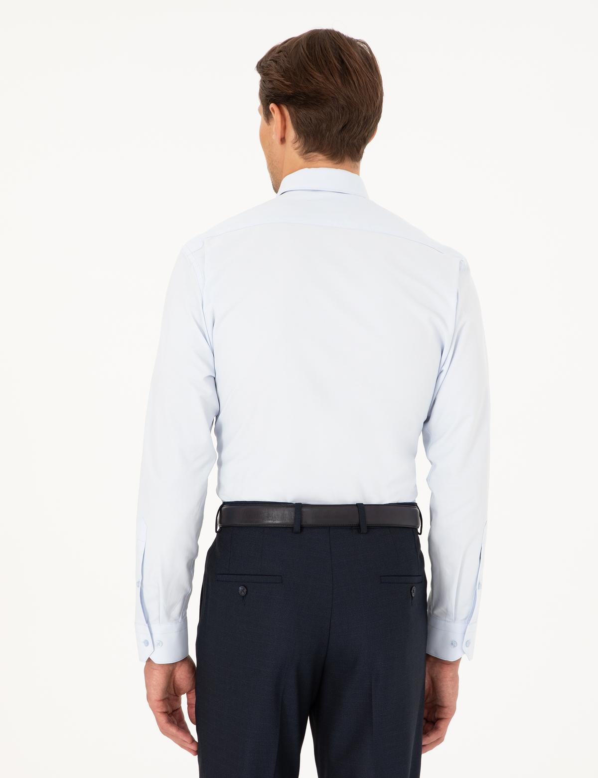 Açık Mavi Regular Fit Uzun Kollu Basic Gömlek - 50298003005