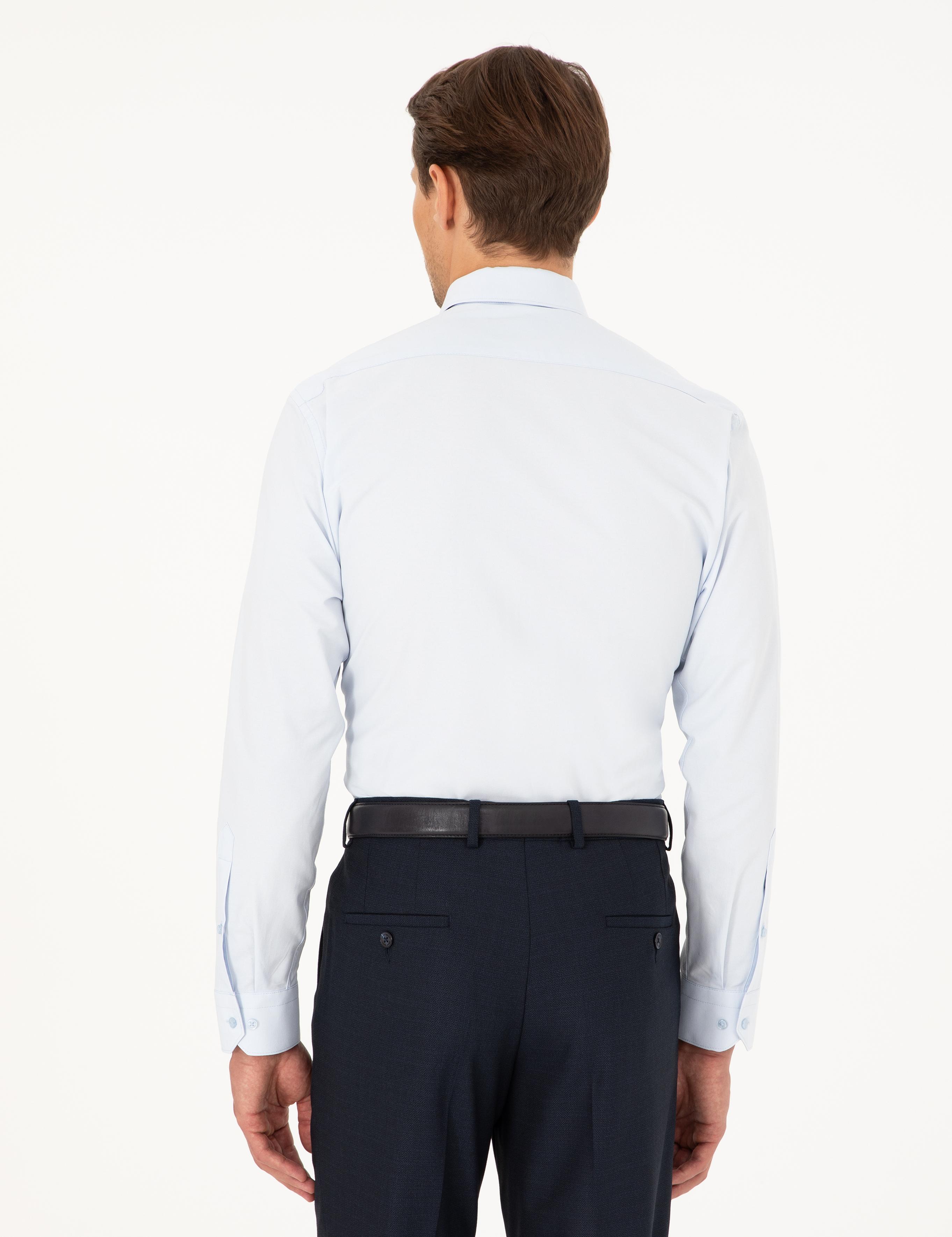Açık Mavi Regular Fit Uzun Kollu Basic Gömlek
