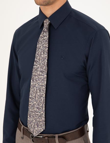 Lacivert Regular Fit Uzun Kollu Basic Gömlek - 50298003041