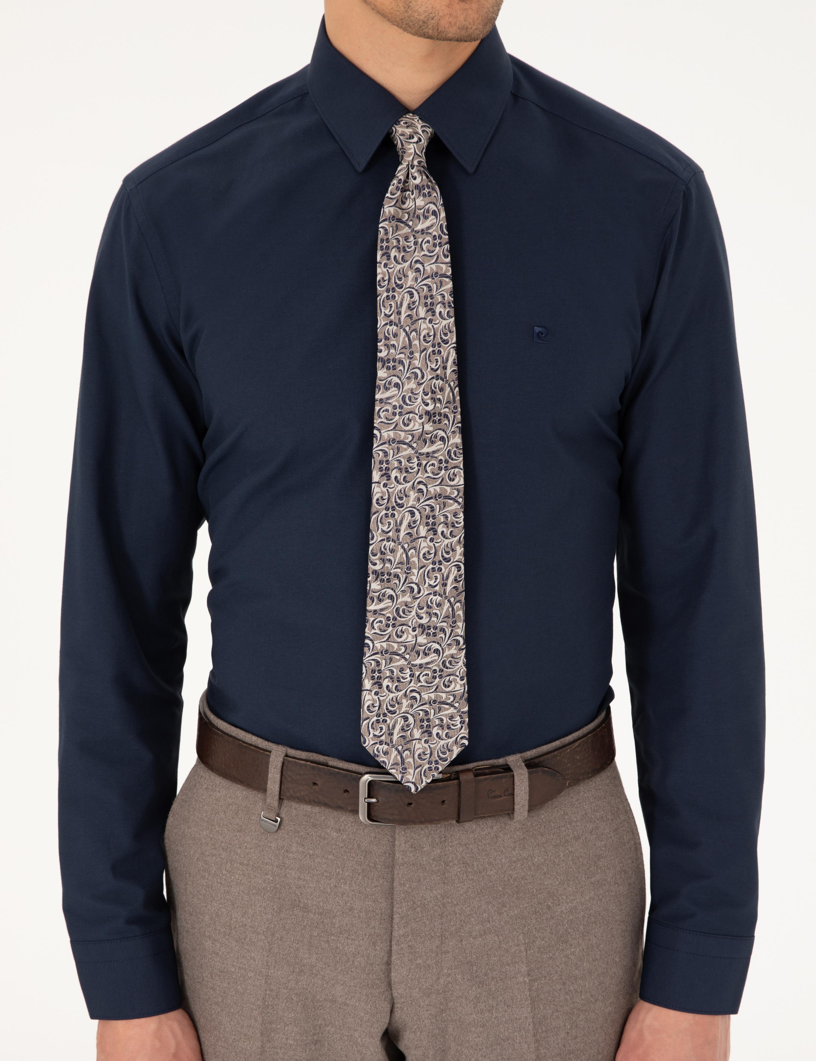 Lacivert Regular Fit Uzun Kollu Basic Gömlek