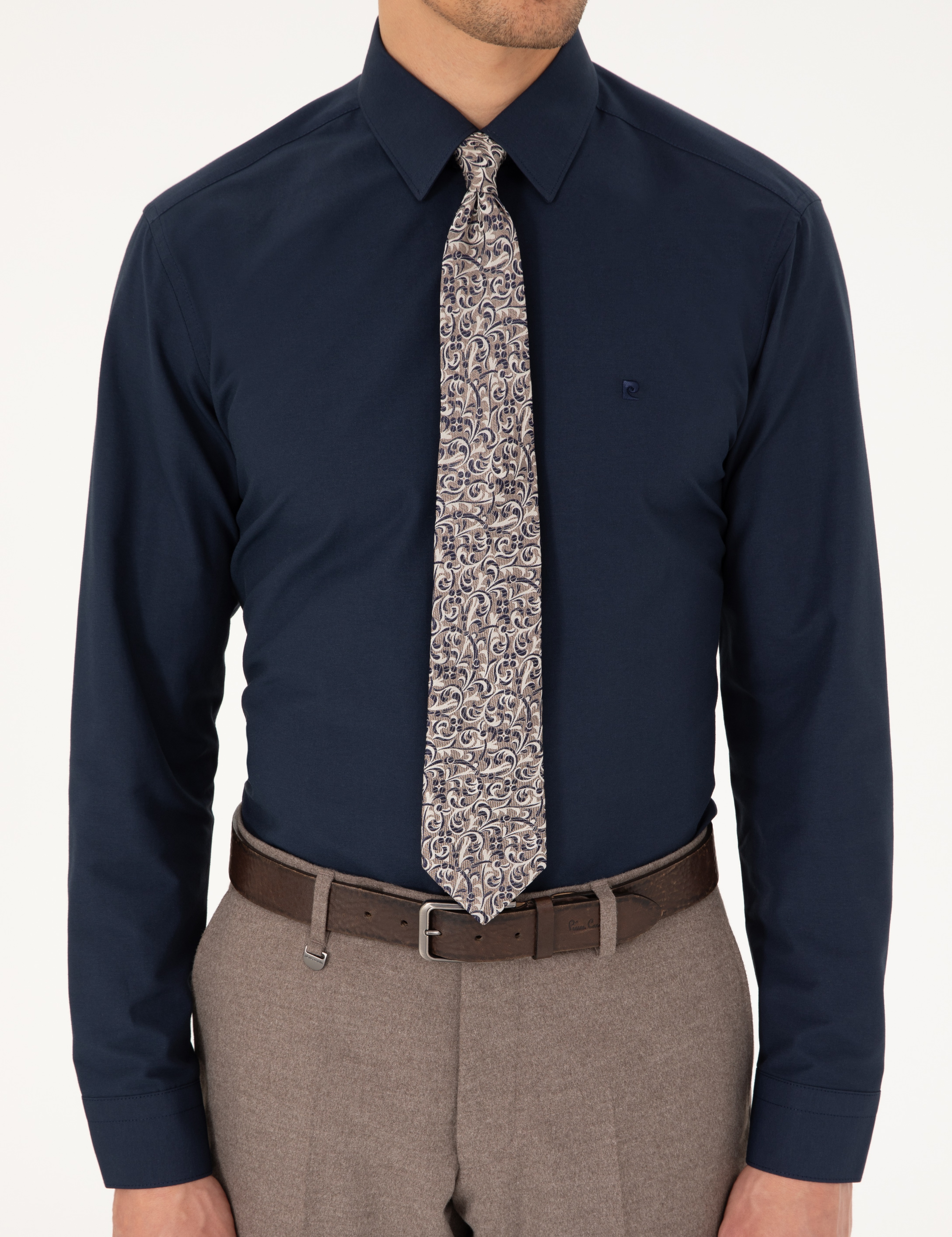 Lacivert Regular Fit Uzun Kollu Basic Gömlek