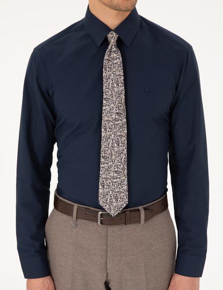 Lacivert Regular Fit Uzun Kollu Basic Gömlek - 50298003041