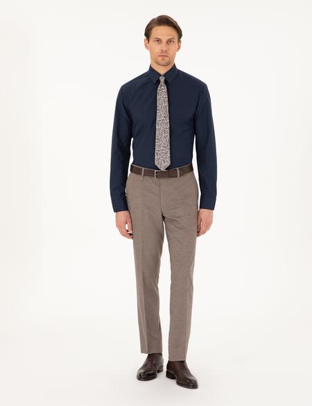 Lacivert Regular Fit Uzun Kollu Basic Gömlek - 50298003041