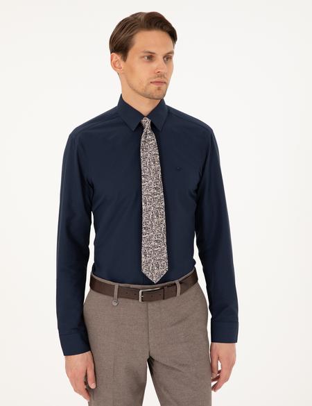 Lacivert Regular Fit Uzun Kollu Basic Gömlek - 50298003041